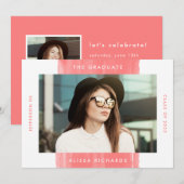 コーラ絵を描ル |写真卒業パーティー 招待状 (正面/裏面)