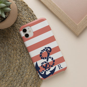 コーラ航海のルストライプいかり&ネイビーMonogram iPhone 16ケース