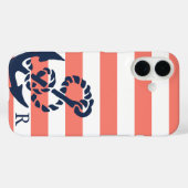 コーラ航海のルストライプいかり&ネイビーMonogram Case-Mate iPhoneケース (裏面 (横))
