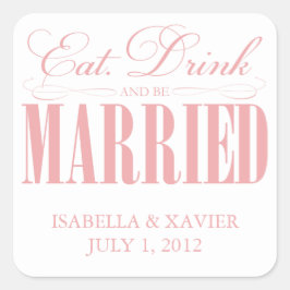 コーラ食べル・ドリンク・ビー結婚したム |シール スクエアシール