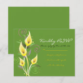 コーラ・リリーの結婚式招待状 招待 花 返信 招待状 (正面/裏面)