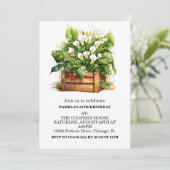 コーラ・リリーの花の誕生日パーティー招待状 招待状 (スタンド正面)