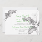 コーラ・リリー ブラック＆ホワイト 招待状 (正面)