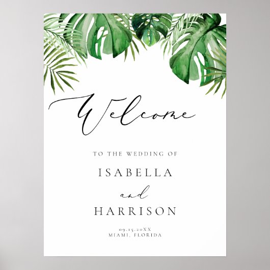 コーラ |熱帯ビーチのパーム結婚リーフへようこそ ポスター (正面)