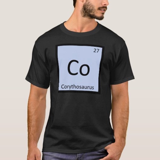 コーリトサウルスのコ - 化学元素 Tシャツ (正面)