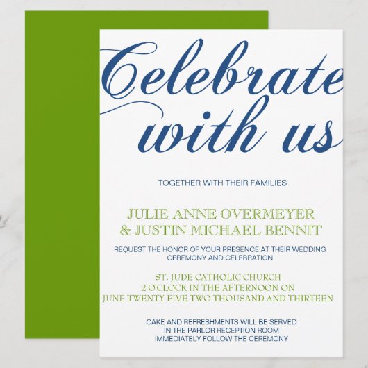 コーリン カリグラフィー ウェディング 招待状 (正面/裏面)