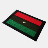 コーリーシェルとレッドブラックグリーンクロシェプリントオン ドアマット (アングル)