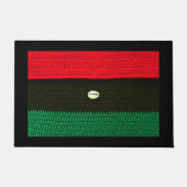 コーリーシェルとレッドブラックグリーンクロシェプリントオン ドアマット (正面)
