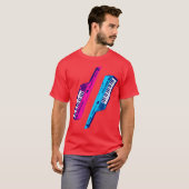 コーリータイガー 80年代レトロ キーター ピンク&ブルー Tシャツ (正面フル)
