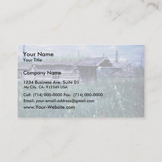 コーリーン川の岸に沿ったトラッパーキャビン 名刺 (正面)