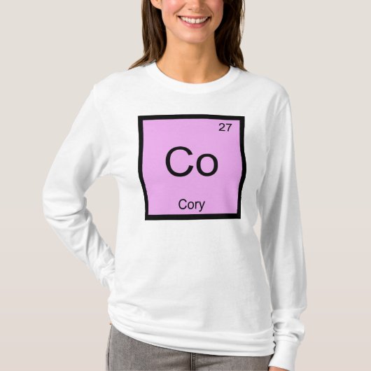 コーリー名の化学元素周期表 Tシャツ (正面)