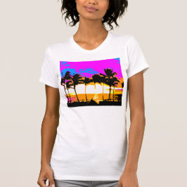 コーリー・タイガー 1980年代 レトロ ビンテージ パームツリー サンセット Tシャツ