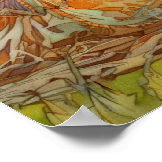 コールの詩とアートワークの野生の白鳥 ポスター (角)