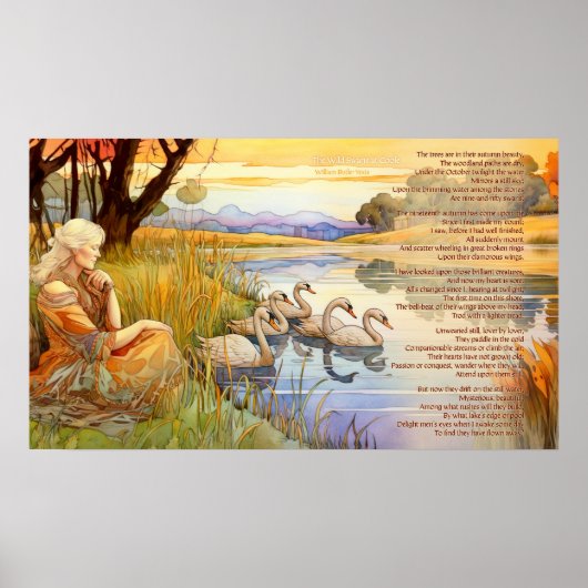 コールの詩とアートワークの野生の白鳥 ポスター (正面)