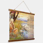 コールの詩とアートワークの野生の白鳥 吊り下げ型タペストリー (傾斜あり)