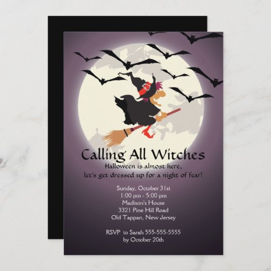 コールアルウィッチズハロウィーン招待状 招待状 (正面/裏面)