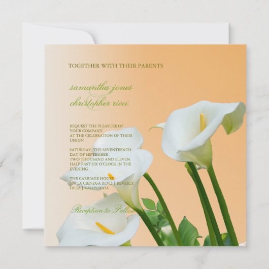 コールア・リリー 、 ウェディング・招待状 招待状 (裏面)