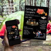 コールオールキャンパーズウィークエンド誕生日招待状 招待状