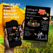 コールオールキャンパーズウィークエンド誕生日招待状 招待状