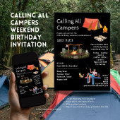 コールオールキャンパーズウィークエンド誕生日招待状 招待状
