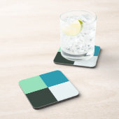 コールグレーアイボリーホワイトティール（緑がかった色）グリーンアクアブルー コースター (右側)