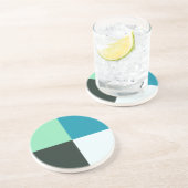 コールグレーアイボリーホワイトティール(緑がかった色)グリーンアクアブルー コースター (側面)
