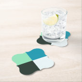 コールグレーアイボリーホワイトティール（緑がかった色）グリーンアクアブルー ペーパーコースター (インサイチュ)