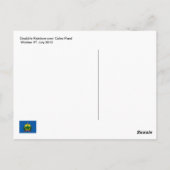 コールズポンドの上でのダブルレインボー ヴァルデンVT 7月20日 ポストカード (裏面)