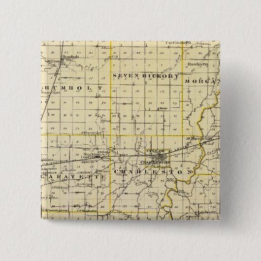 コールズ郡の地図 缶バッジ (正面)