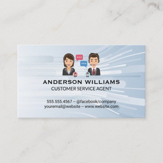 コールセンターのカスタマーサポート | チャット 名刺 (正面)