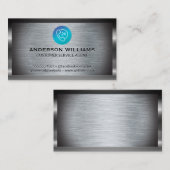 コールセンターのカスタマーサポート |メタリック背景 名刺 (正面/裏面)