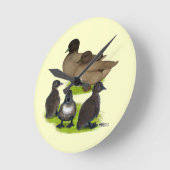 コールダックカーキファミリー ラウンド壁時計 (傾斜)