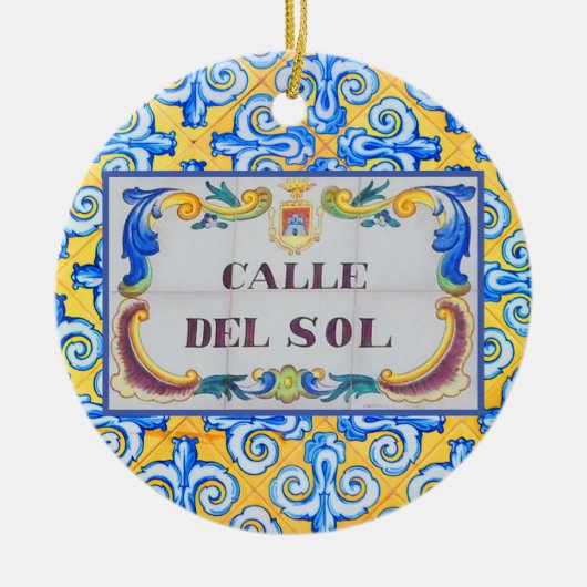 コールデルソル通りオブザサンタスペインのイル セラミックオーナメント (正面)