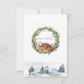 コールドアウトウッドランドキツネ冬季ベビーシャワー サンキューカード (裏面)