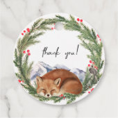 コールドアウトウッドランドキツネ冬季ベビーシャワー フェイバータグ (裏面)