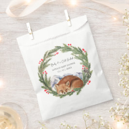 コールドアウトウッドランドキツネ冬季ベビーシャワー フェイバーバッグ