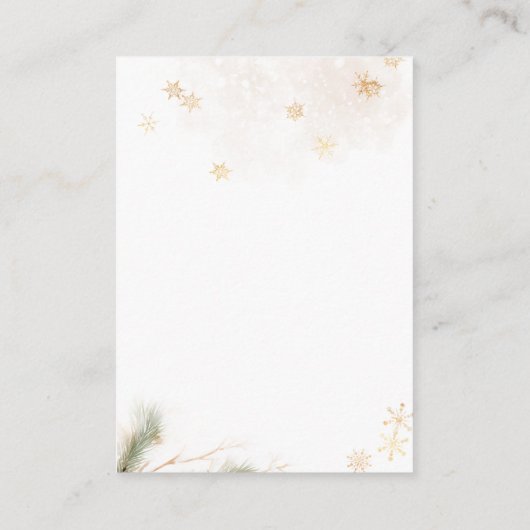 コールドアウトウッドランドベア冬のベビーブック エンクロージャーカード (裏面)