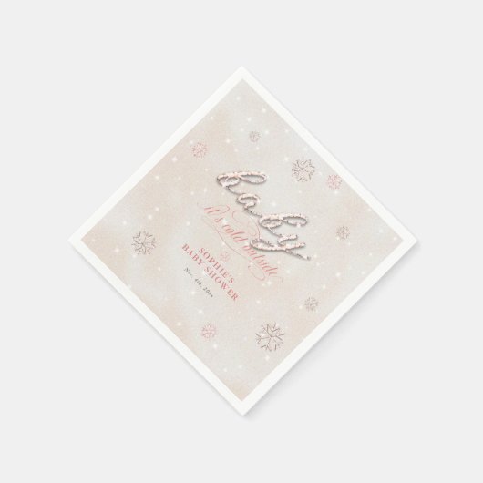 コールドアウトサイネストングリッター冬季ベビーシャワー スタンダードカクテルナプキン (角)