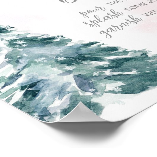 コールドアウトピンク冬の赤ちゃんシャワー母オサバー ポスター (角)