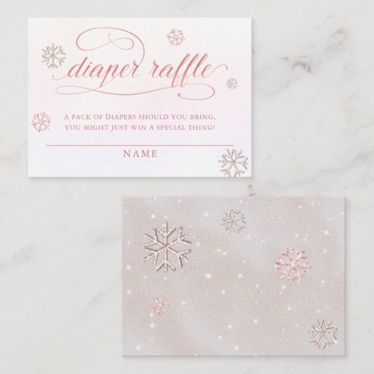 コールドアウトラインストーングリッターおむつラッフルガール エンクロージャーカード (正面/裏面)