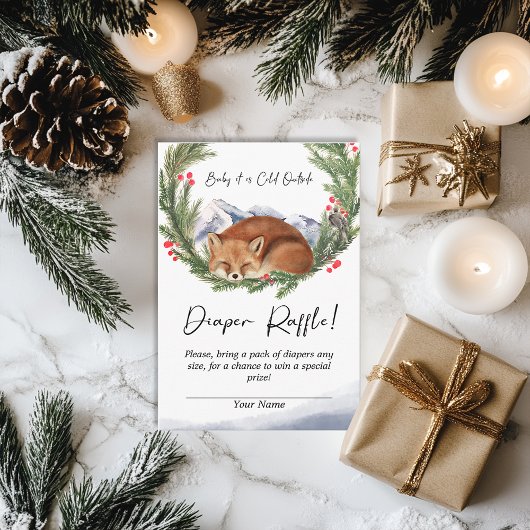 コールドアウトランドキツネ冬おむつラッフル エンクロージャーカード