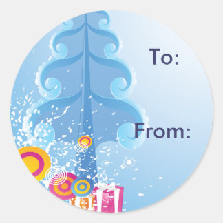 コールドウィンターギフトラベル ラウンドシール