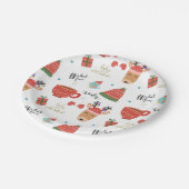 コールドウィンタークリスマス素朴クラフトホリデーパーティー ペーパープレート (アングル)