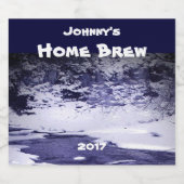 コールドウィンタークリークブルーとホワイトビールラベル ビールラベル (シングルラベル)