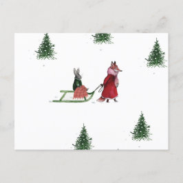 コールドウィンターデイイラストレーションホリデイ ポストカード