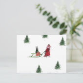 コールドウィンターデイイラストレーションホリデイ ポストカード (スタンド正面)