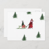 コールドウィンターデイイラストレーションホリデイ ポストカード (正面/裏面)