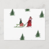 コールドウィンターデイイラストレーションホリデイ ポストカード (正面)