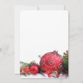 コールドウィンター金ゴールドリボンホリデーテーブルカード 招待状 (裏面)