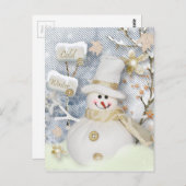 コールドウィンター雪だるま ポストカード (正面/裏面)